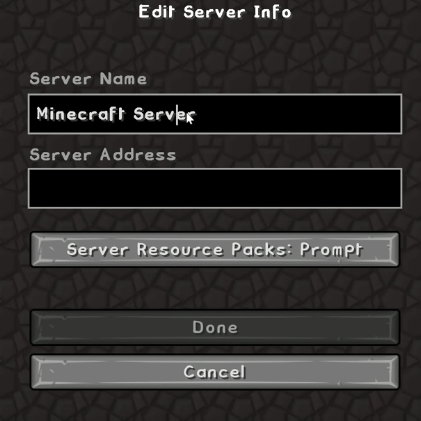 Minecraft Add Server