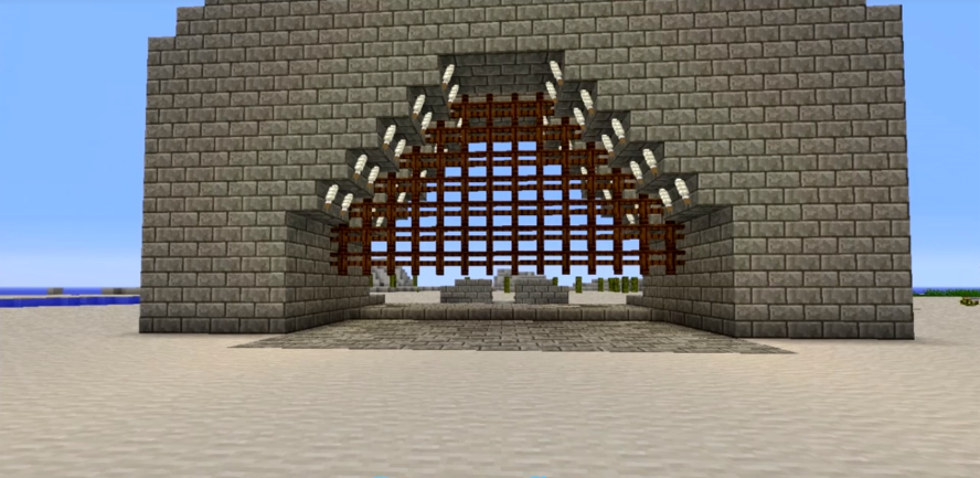 Prison gate idea in Minecraft