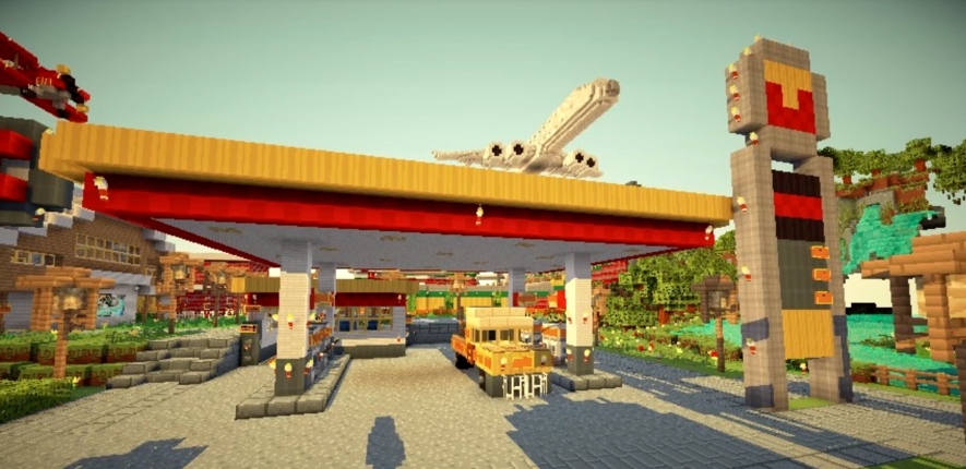 Gas station in Minecraft