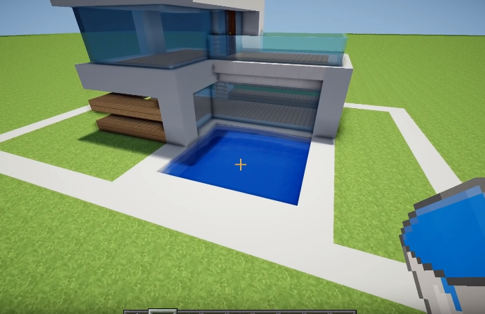 build a pool in minecraft house