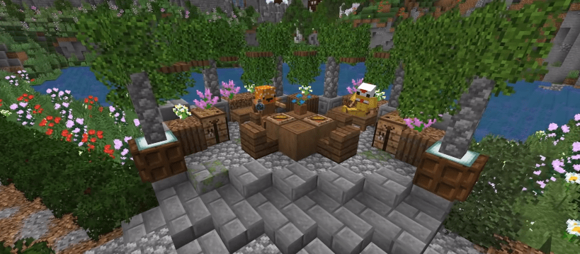 small seating area in Minecraft