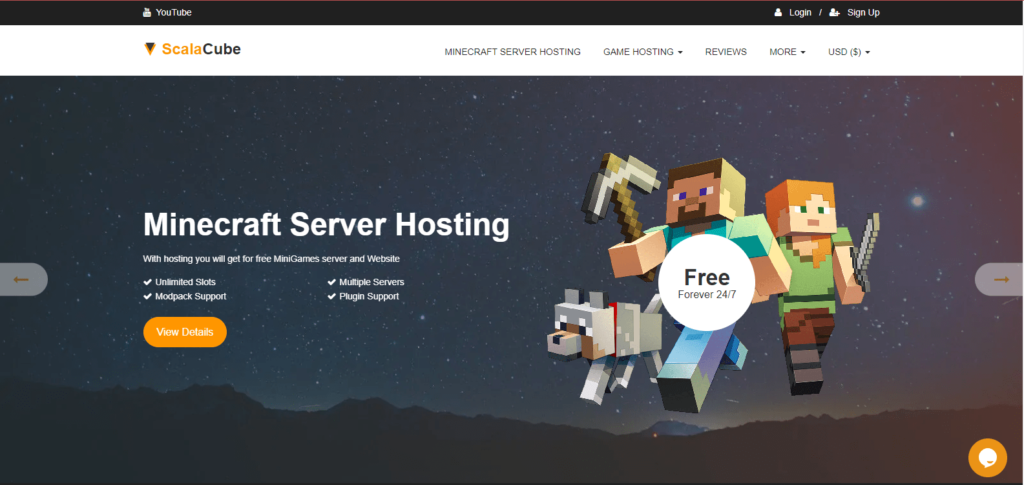 scalacube minecraft server hosting