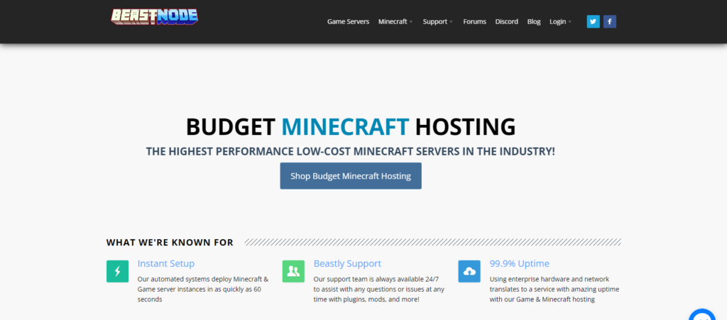 beastnode minecraft server hosting