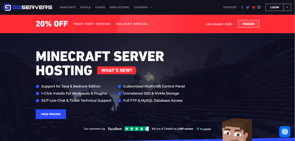 ggservers minecraft server hosting