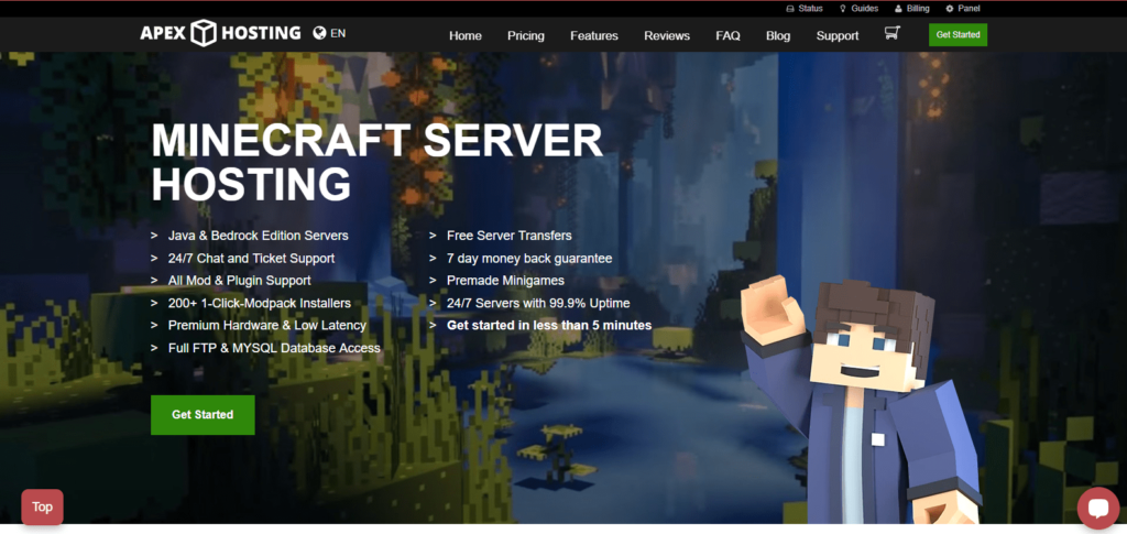 Apex hosting minecraft server hosting